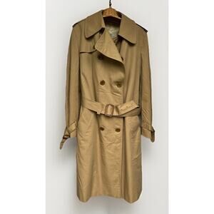 Vintage Aquascutum London Aqua 5 Tan Trench Coat Removable Lining Waterproof